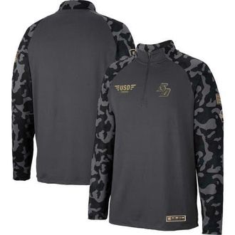 Colosseum Mens Colosseum Charcoal San Diego Toreros OHT Military Appreciation Long Range Raglan Quarter-Zip Jacket at Nordstrom, Size Medium