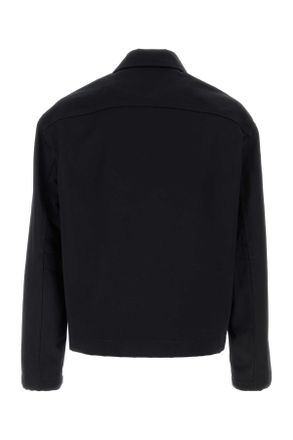 Gucci Mens Midnight Blue Gabardine Jacket Navy Exterior: Cotton Giubbini