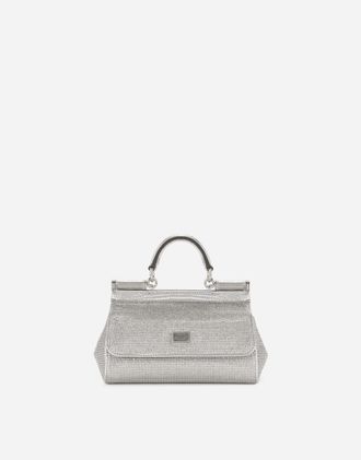 Dolce & Gabbana Kim Small Sicily Handbag - Woman Handbags Silver Viscose Onesize