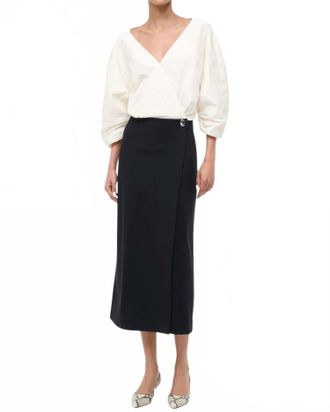 Staud Orion Midi Dress In Ivory / Black