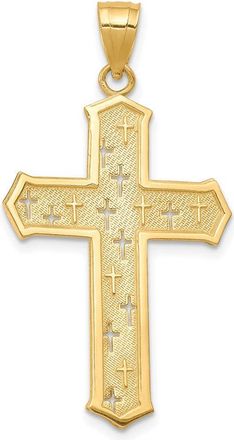 Diamond2Deal 10k Yellow Gold Passion Cross Pendant