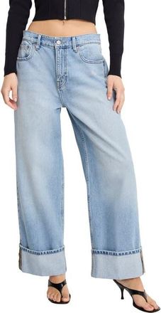 Good American Good Standard Cuffed Hem Baggy Jeans in Indigo1133 at Nordstrom, Size 12