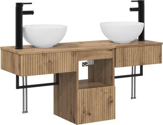 vidaXL Juego De Muebles De Ba&ntilde;o 3 Uds. Roble Artisan Vidaxl