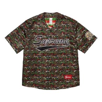 SUPREME SS26 Floral Jacquard Baseball Jersey Black SUP-SS26-140-BLK
