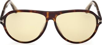 Tom Ford Quincy 59mm Pilot Sunglasses in Havana /Eco /Khaki at Nordstrom
