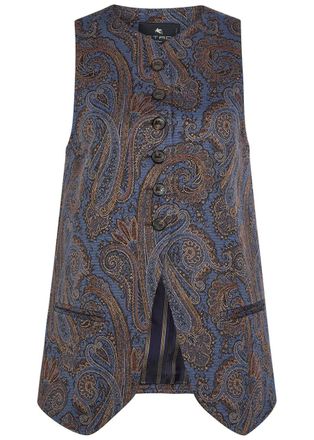 Etro Paisley-jacquard Woven Vest - Multicoloured - 44 (UK12 / M)