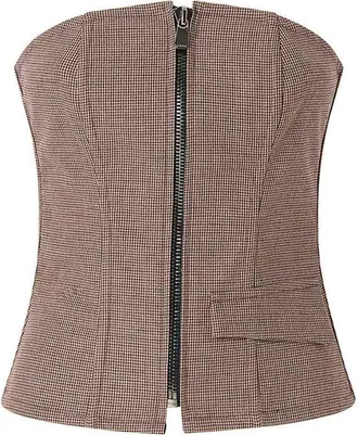 Pinko Zip-Front Bustier Top