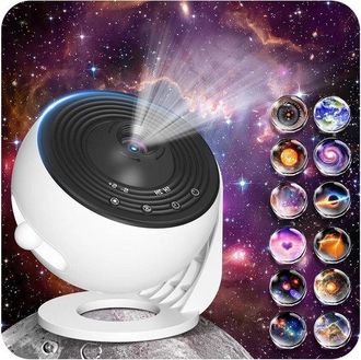 OEM Proyector De Cielo Estrellado, L&aacute;mpara De Planetario Galaxia, 13 Discos Diferentes, Proyecci&oacute;n De 24 M&sup2;, Blanco Y Negro