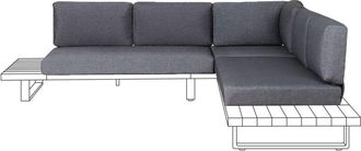 Beliani Beliani - Conjunto De Fundas Para Cojines De Exterior De Tela Para Asiento Y Respaldo Gris Mykonos