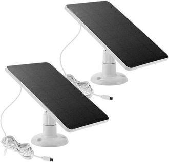 No Brand Paquete De 2 Paneles Solares Para C&aacute;mara, Panel Solar De 5 W Compatible Con Spotlight Cam Battery/stick Up Cam Battery, Resistente Al Agua Ip65, Cable