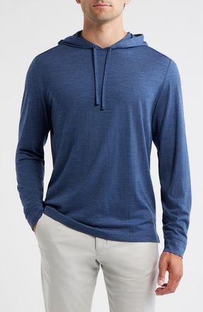 Johnnie-O Merino Wool Hoodie in Pacific at Nordstrom, Size Xx-Large