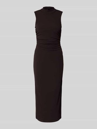 Marella Midikleid mit Stehkragen Modell MIRRA in Mittelbraun, Gr&ouml;&szlig;e XXL