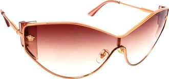 Versace Clear Gradient Orange Gradient Brown Cat Eye Ladies Sunglasses VE2239 14120P 47
