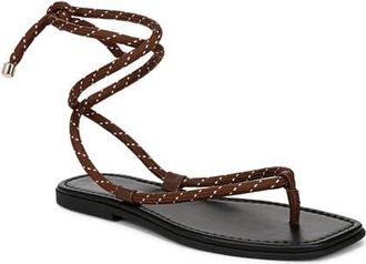 Veronica Beard Carmina Ankle Wrap Sandal in Cedar/Coconut at Nordstrom, Size 12