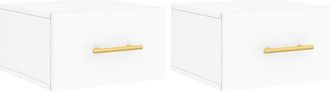 vidaXL Mesitas de noche de pared 2 uds blanco 35x35x20 cm Vidaxl