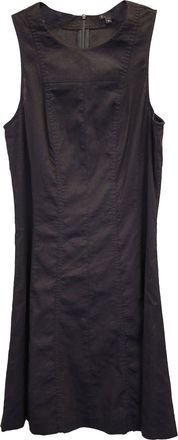 Theory Sleeveless Sheath Dress in Black Linen