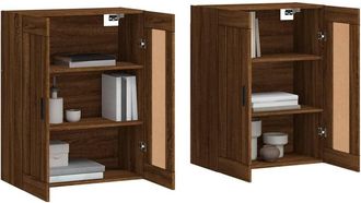 Berkfield Home Wall Mounted Cabinets 2 pcs Brown Oak Engineered Wood