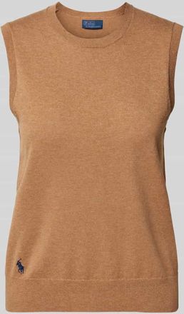 Polo Ralph Lauren Pullunder mit gerippten Abschl&uuml;ssen in Camel, Gr&ouml;&szlig;e M