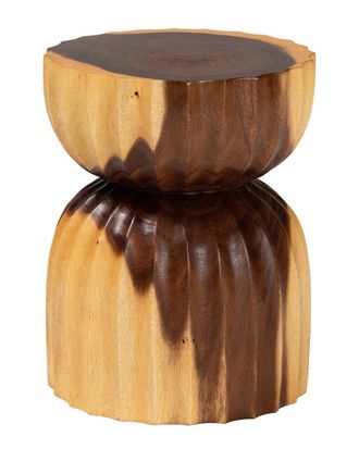 Baxton Studio Noleta Hand-Carved Suar Wood Side Table