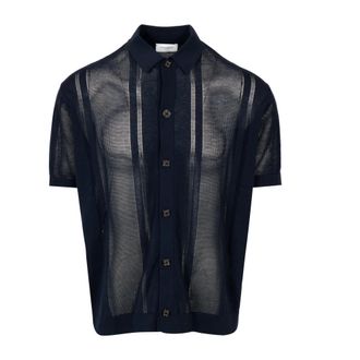 Paolo Pecora Shirts Blue - Heren - Korte mouwen Overhemden - Blauw - 2XL - Katoen - Overhemden