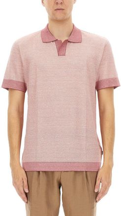 HUGO BOSS Polo Shirt In Cotton, Linen And Silk