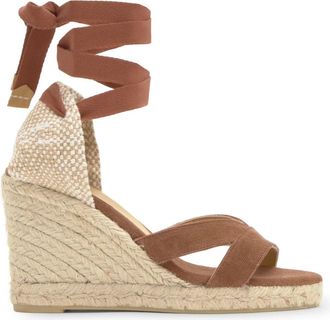 Castaner Bailey Sandal - Dames - Sleehakken - Bruin - 37 EU - Katoen - Schoenen