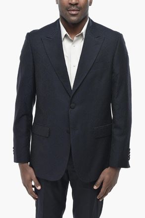 Etro Giacca in Misto Cotone Jacquard con Fodera Interna a Fantasia Floreale Etro