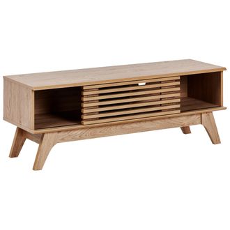 Beliani Beliani - Mueble De Tv Madera Clara Estante Almacenaje Gesti&oacute;n De Cables Moderno Toledo