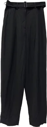 Joseph Belted Tailored Trousers in Black Viscose