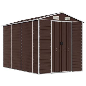 Berkfield Home Garden Shed Brown 191x300x198 cm Galvanised Steel | Size: 191 x 300 x 198 cm