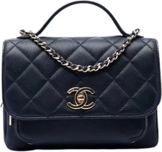 Chanel Pre-owned Business Affinity Flap Bag - Dames - Pre-owned - Blauw - Maat: ONE Size Leer