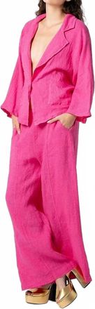 Astrid Hampton Crop Blazer In Raspberry