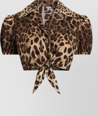 Dolce & Gabbana cotton leo print short sleeve mini dress