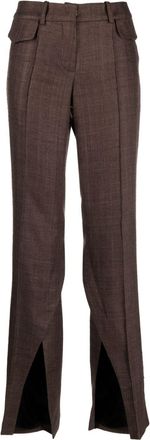 The Mannei Newport pleated flared trousers - women - Viscose/Silk - 38 - Brown