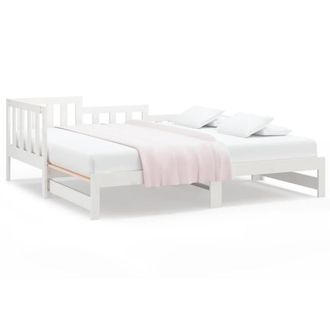 Berkfield Home Pull-out Day Bed White 2x(90x190) cm Solid Wood Pine