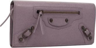 Balenciaga Pre-owned Wallets, female, Purple, Size: ONE SIZE Pre-owned Long Wallet