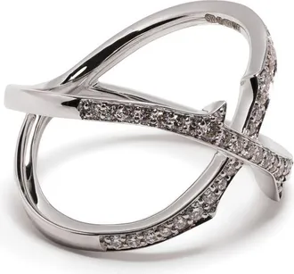 Stephen Webster 18kt white gold Stem Crossover diamond ring - women - Diamond/18kt White Gold - 7 - Silver