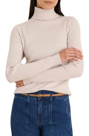 Nic+Zoe Rib Turtleneck Sweater in Sugar Cookie at Nordstrom, Size Small