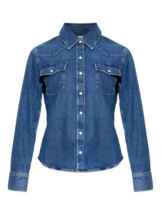 Frame Denim chest-pocket shirt - women - Cotton/Lyocell - L - Blue