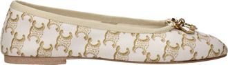 Celine Mujers Bailarinas Piel Blanco/Camel