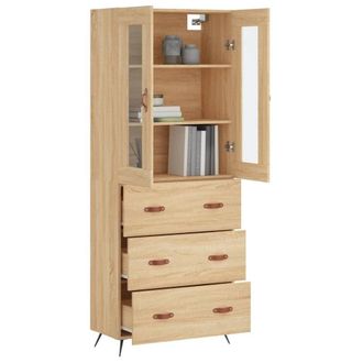 Berkfield Home Highboard Sonoma Oak 69.5x34x180 cm Engineered Wood in Light Tan