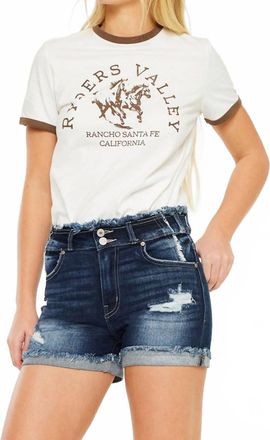 Kancan Free Spirit Denim Short In Dark Wash