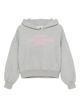 Amiri Hollywood Cafè hoodie - women - Cotton/Lyocell - M - Grey