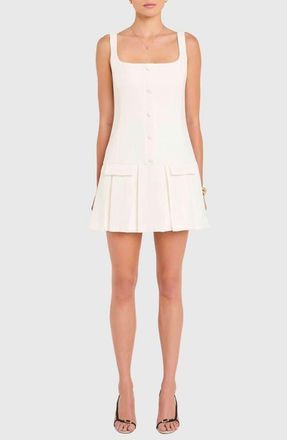 Amanda Uprichard Courtney Pleat Minidress in Ivory at Nordstrom, Size Large