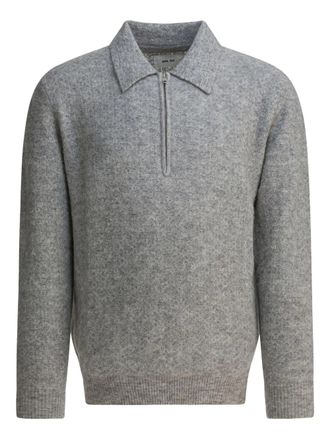 Nn.07 Alfie zip-textured polo shirt - Grey