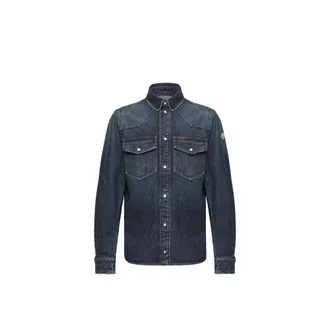 Moncler Moncler Denim Shirt Jacket, Men, Blue, Size: 3xl