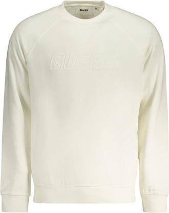 Guess Hoodies & sweatvesten, Heren, Wit, XL, Katoen, Aldwin Long-sleeved Sweatshirt