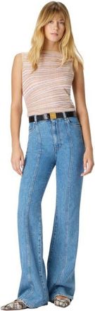 Missoni Boat Neck Top With Lam&eacute; Stripes in White at Nordstrom, Size 42 It