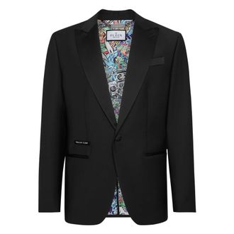 Philipp Plein Heren, Jassen, Zwart, Maat: 3XL Wol