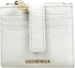 Coccinelle Metallic Soft Portafoglio Piccolo - Dames - Portefeuilles - Wit - ONE Size - Leer - Accessoires